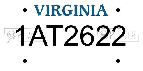 1AT2622 Virginia License Plate