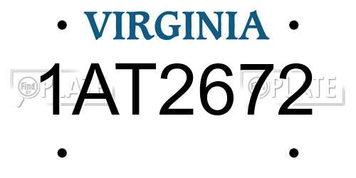 1AT2672 Virginia License Plate