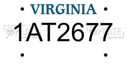 1AT2677 Virginia License Plate