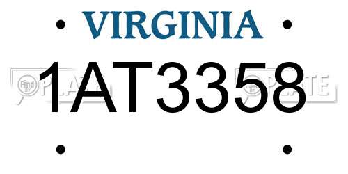 1AT3358 Virginia License Plate