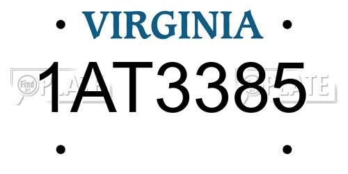 1AT3385 Virginia License Plate