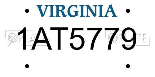 1AT5779 Virginia License Plate