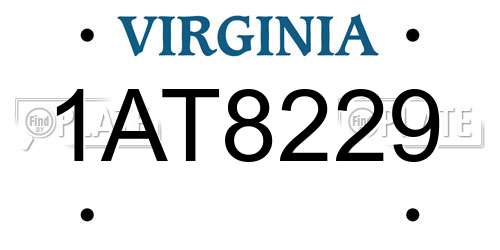 1AT8229 Virginia License Plate