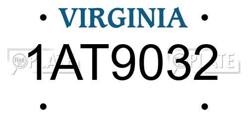 1AT9032 Virginia License Plate