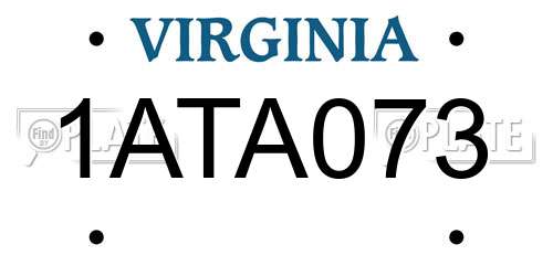 1ATA073 Virginia License Plate