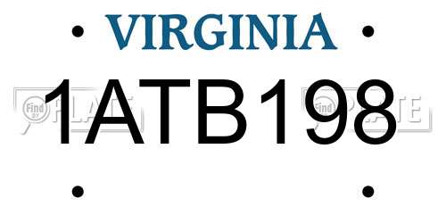 1ATB198 Virginia License Plate