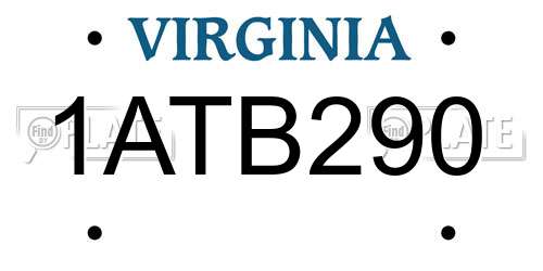 1ATB290 Virginia License Plate