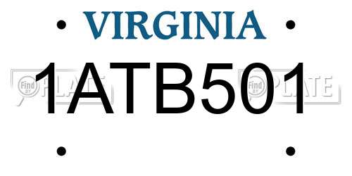 1ATB501 Virginia License Plate
