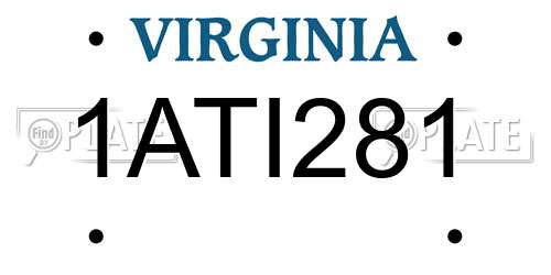 1ATI281 Virginia License Plate