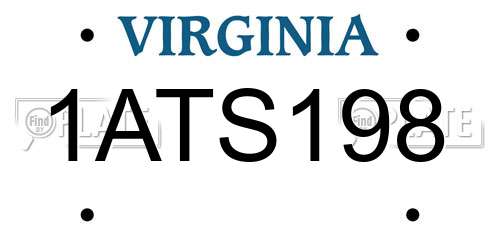 1ATS198 Virginia License Plate