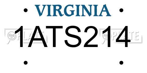 1ATS214 Virginia License Plate