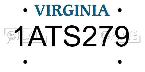 1ATS279 Virginia License Plate