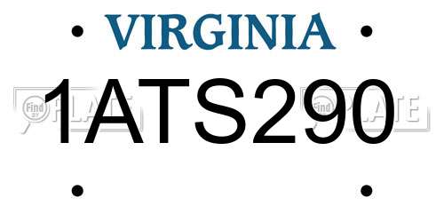 1ATS290 Virginia License Plate