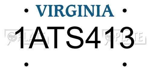 1ATS413 Virginia License Plate