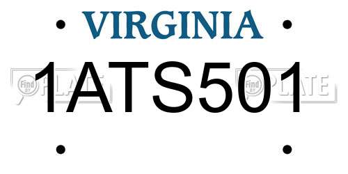 1ATS501 Virginia License Plate