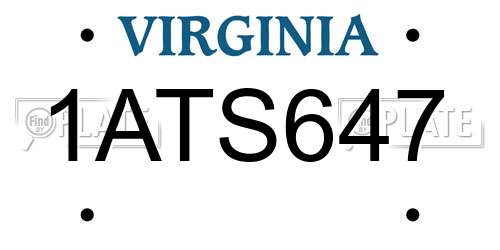 1ATS647 Virginia License Plate