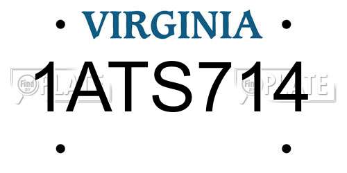 1ATS714 Virginia License Plate