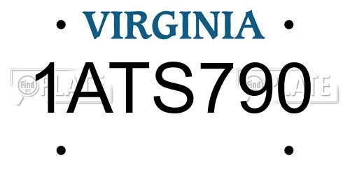 1ATS790 Virginia License Plate
