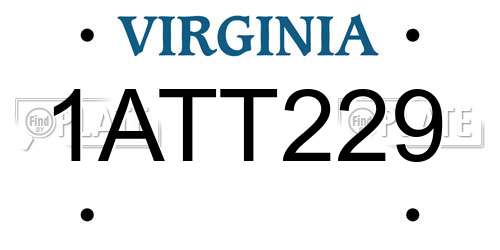 1ATT229 Virginia License Plate