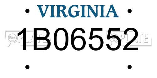 1B06552 Virginia License Plate