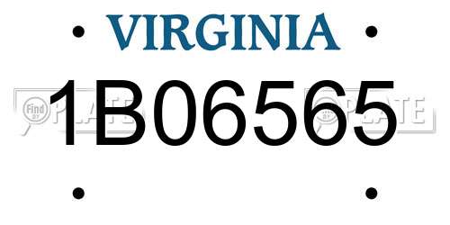 1B06565 Virginia License Plate