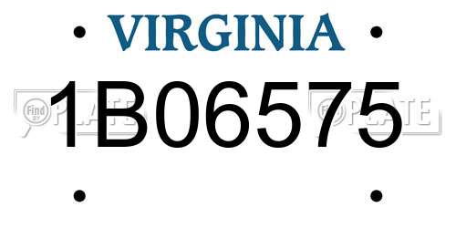 1B06575 Virginia License Plate