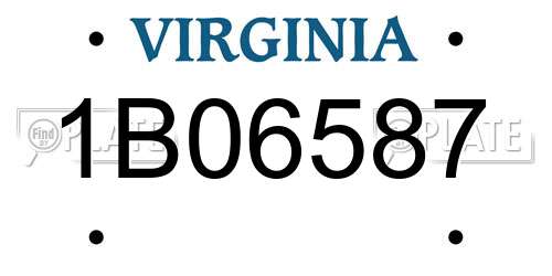 1B06587 Virginia License Plate