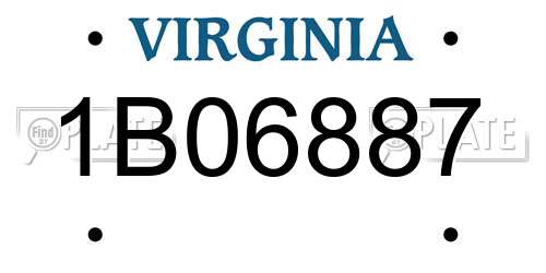 1B06887 Virginia License Plate