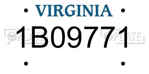 1B09771 Virginia License Plate