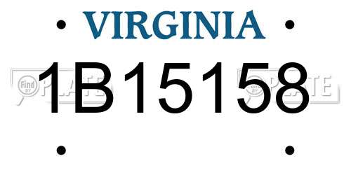 1B15158 Virginia License Plate
