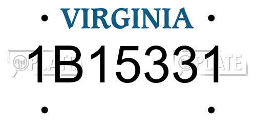 1B15331 Virginia License Plate