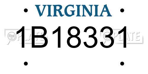 1B18331 Virginia License Plate
