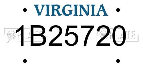 1B25720 Virginia License Plate
