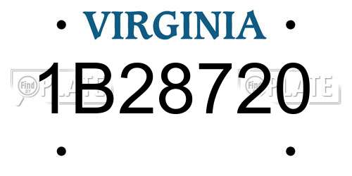 1B28720 Virginia License Plate