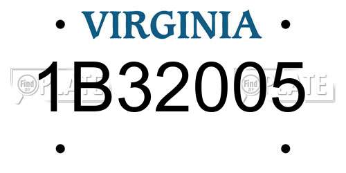 1B32005 Virginia License Plate