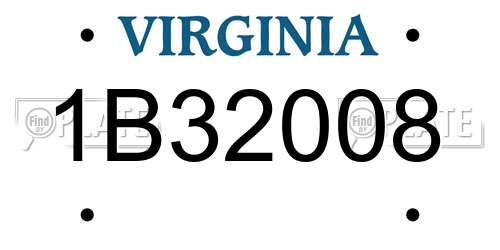 1B32008 Virginia License Plate