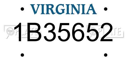 1B35652 Virginia License Plate