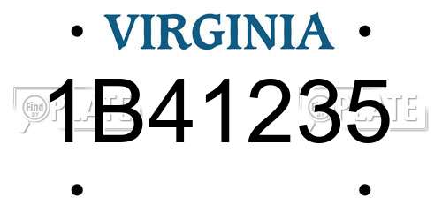 1B41235 Virginia License Plate
