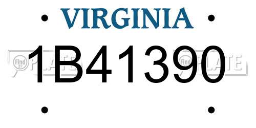 1B41390 Virginia License Plate