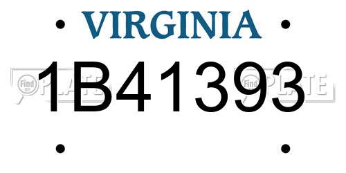 1B41393 Virginia License Plate