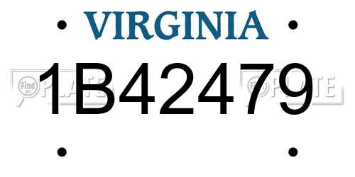 1B42479 Virginia License Plate