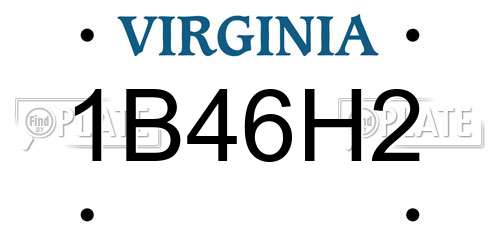 1B46H2 Virginia License Plate