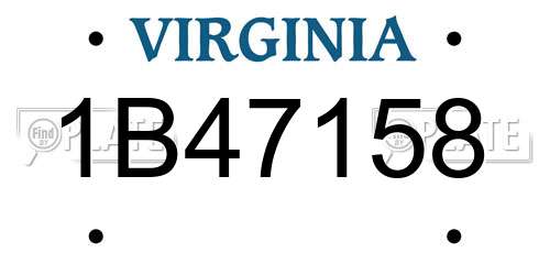 1B47158 Virginia License Plate