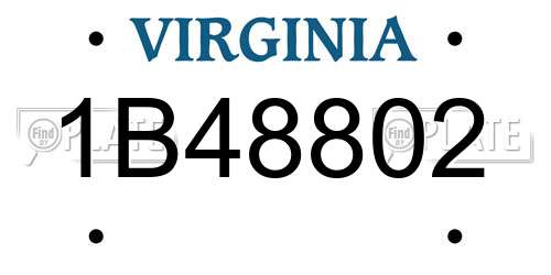 1B48802 Virginia License Plate