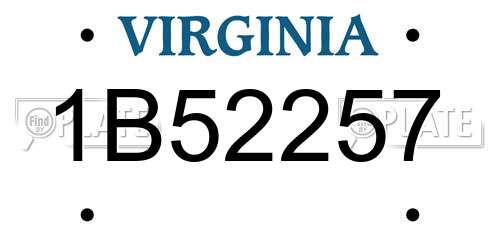 1B52257 Virginia License Plate