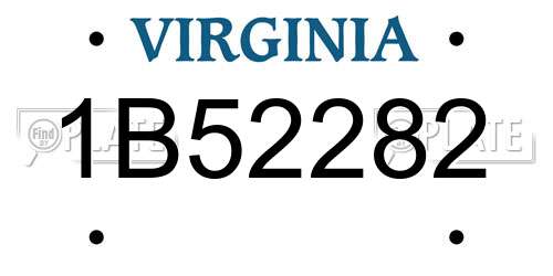1B52282 Virginia License Plate