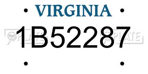 1B52287 Virginia License Plate