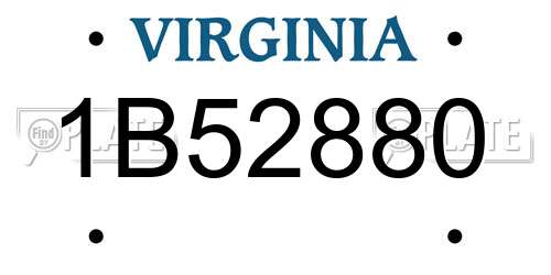 1B52880 Virginia License Plate