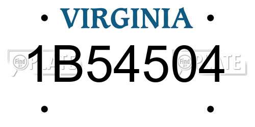 1B54504 Virginia License Plate