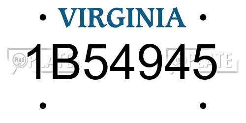 1B54945 Virginia License Plate